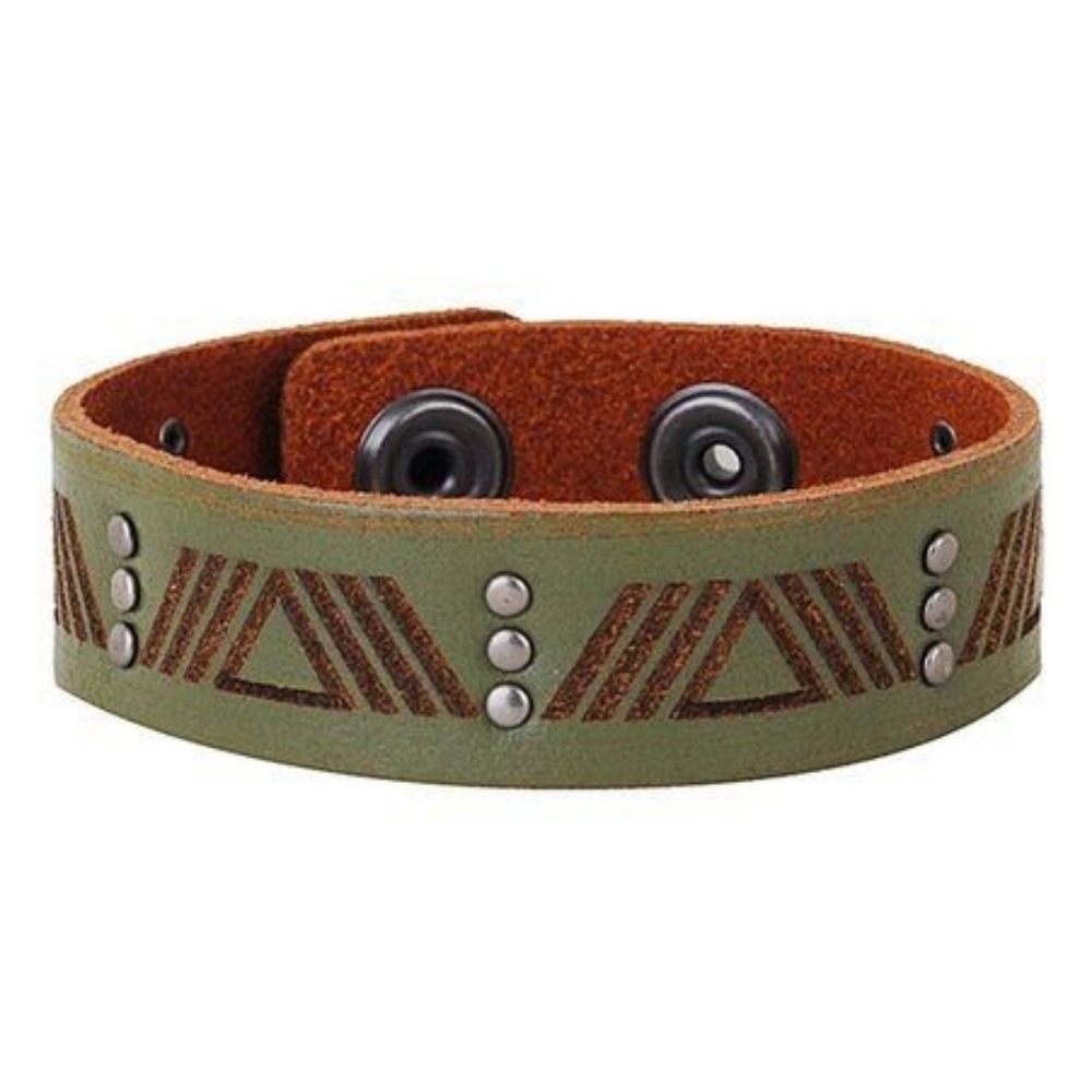 Most Wanted olive leather studded bracelet